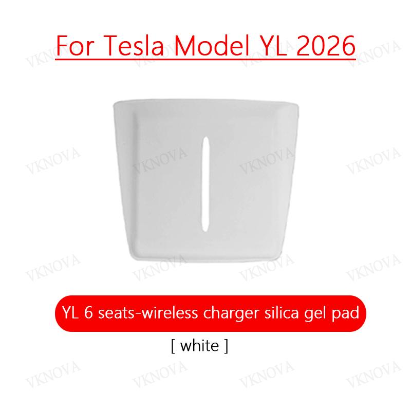 For Tesla Model YL Juniper 2026 Center Console Silicone Mat Designed Refresh, Non-Slip Design 6-Seater YL - Wireless Charging