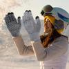 Verstellbare Temperatur Winter Heizhandschuhe Einfarbige Gestrickte Polyesterhandschuhe Herren