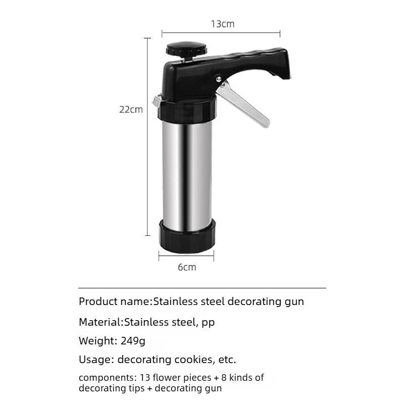 Stainless Steel DIY Cookie Gun for Home Use Cake Cream Icing Decorator Biscuit Maker Pastry Piping Tool