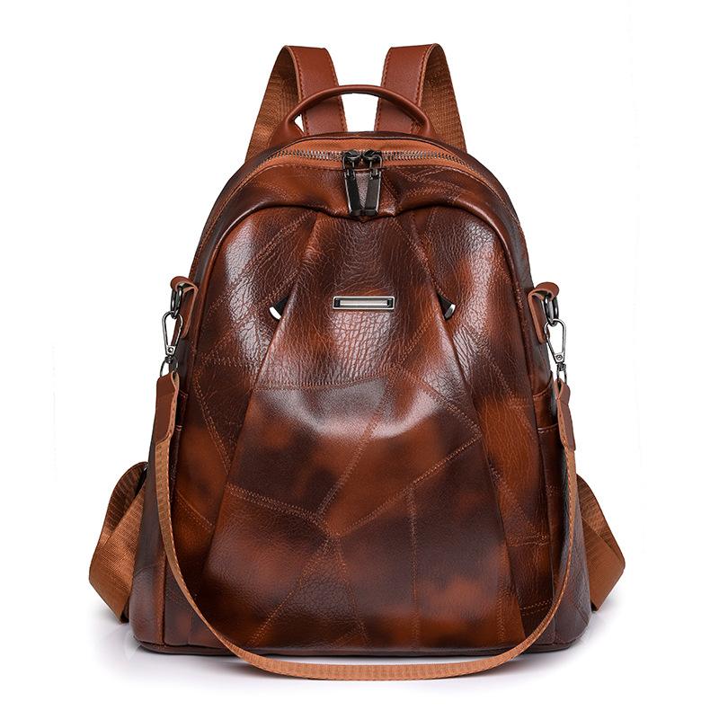 Mochila de Cuero Suave para Mujer Retro Multifuncional para Viaje