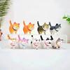 9pcs Cute Cat Ornaments Set, Kawaii Desktop Decor for Home Office, Mini Cat Figurines with Bell, Perfect Birthday Gift
