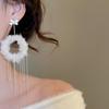 Silver Needle Fluffy Tassel Bow Earrings: Retro, Creative, High-End Winter Accessories for Women