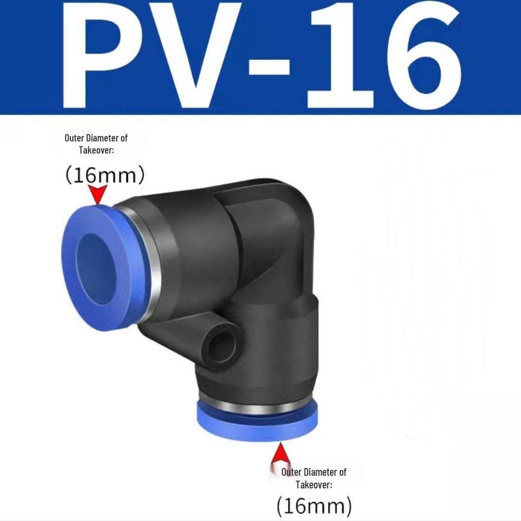 Pneumatic Quick Connect Right Angle 90° Elbow Hose Coupling PV-4/6/8/10/12/14/16