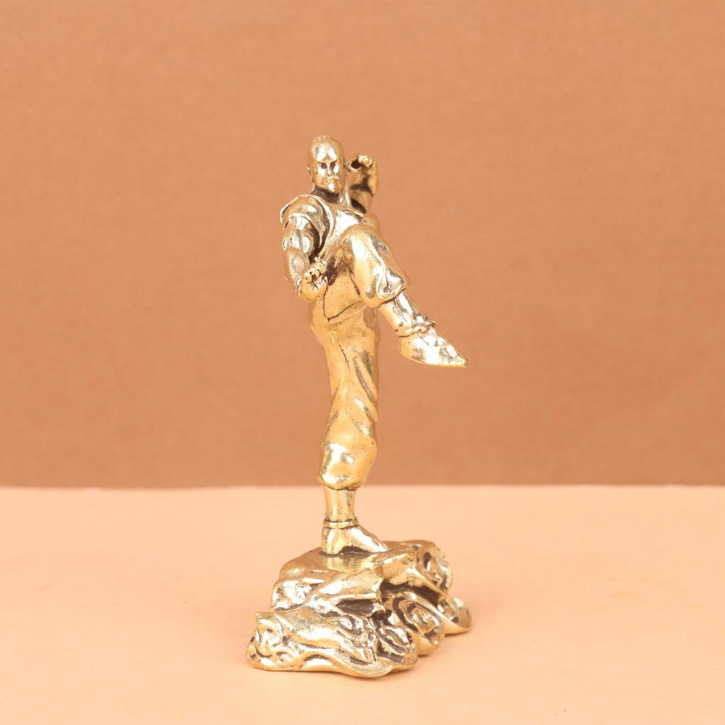Brass Wuxing Monk Ornament: Creative Decor for Home, Office, or Entryway
