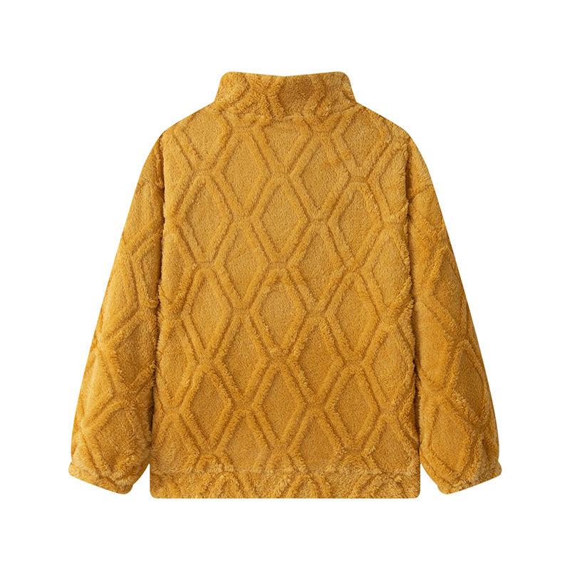 Coat for Women Plush Autumn Winter Thickened Fleece Jacket High Neck Oversize Casual Zipper Coat