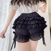 Fashion Black White Pleated Panties Woman Pumpkin Cute Panties Bow Knot Lolita Safety Shorts Vintage Pants Victorian Solid Color