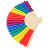 6Pcs 21CM Retro Style Handheld Fan Bamboo Frame Rainbow Folding Fan for Decoration