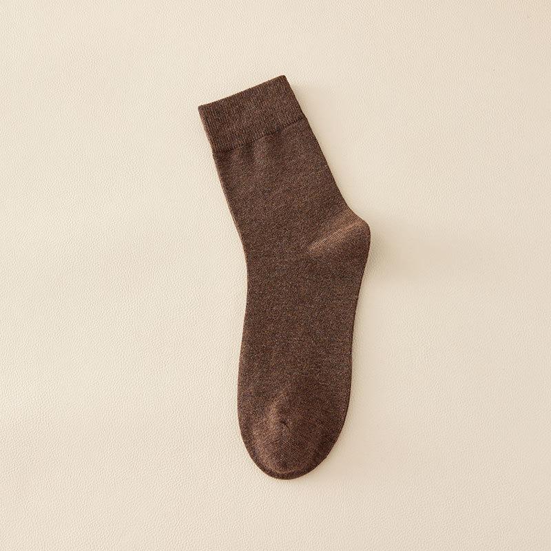 Men's Spring and Autumn Pure Cotton Solid Color Business Antibacterial and Deodorant Tube Socks