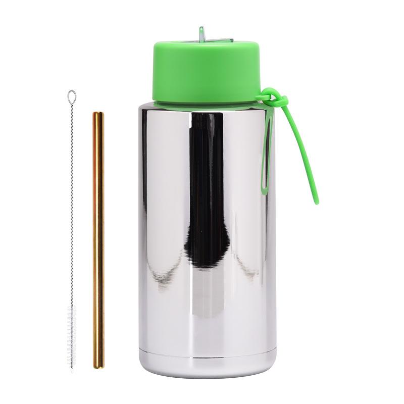 

Large Capacity 1L Us Portable Large Mouth Electroplated Stainless Steel Water Cup Outdoor Sports Water Cup 1L