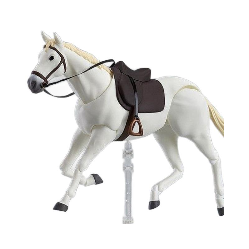 Figma At Süper Hareketli Aksiyon Figürü - Beyaz ve Kahverengi Model Süsü