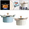 Stovetop Cooking Pot 8L Heat Resistant Handmade with Lid and Handle Glass Saucepan Hot Pot for Tea Cereals Milk Pasta Noodle