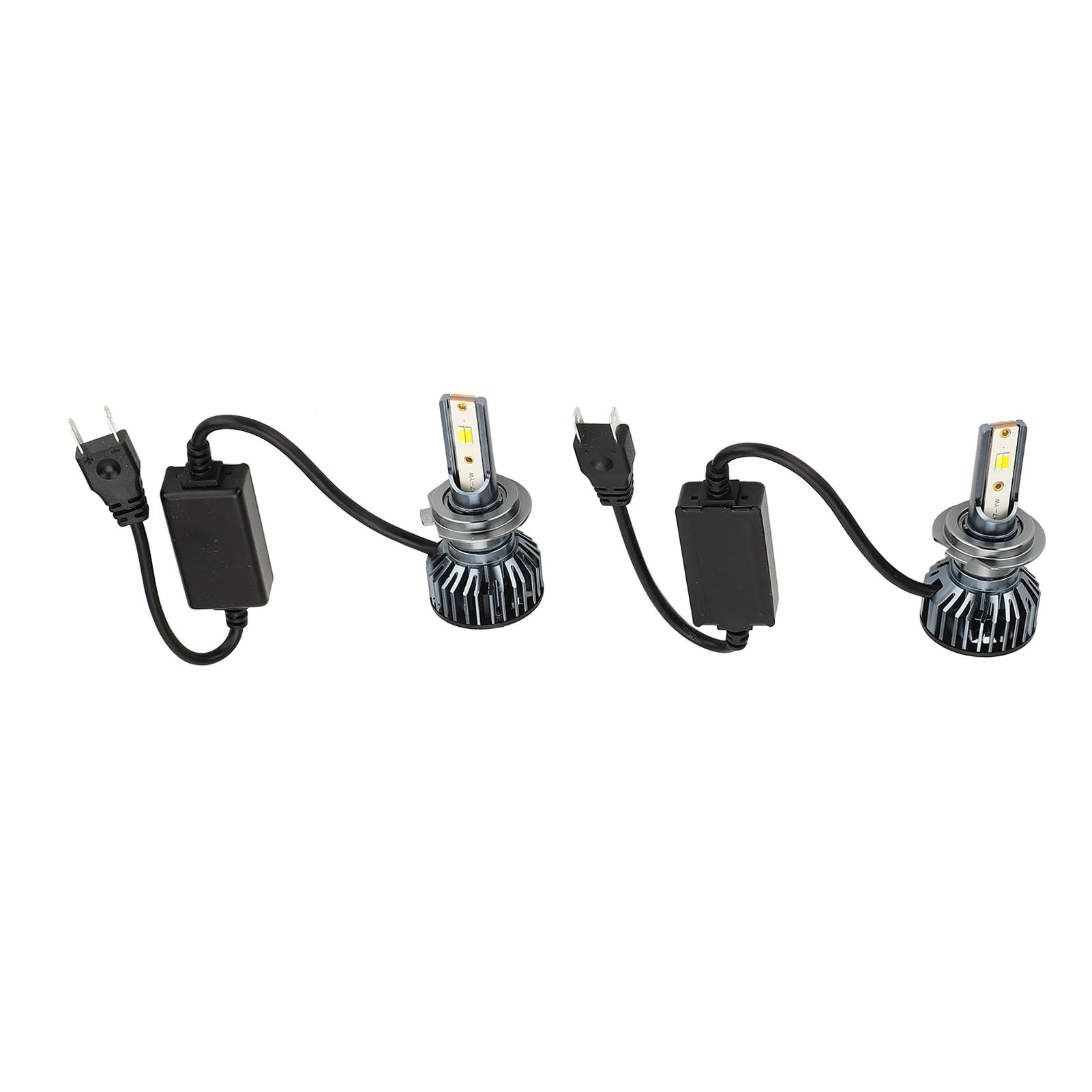 3 Colors LED Headlight Bulbs Brighter Waterproof 3 Colors High Low Beam LED Headlight with Ballast DC12‑24V H7 (2 Bulbs)