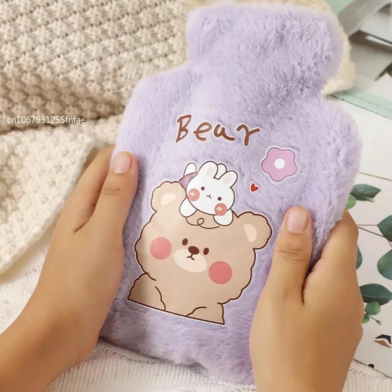 500ML Cartoon Warm Warmwaterkruik Zak Meisje Warme Buikwarmer Gevuld Mini Explosieveilig Draagbaar Winter Herbruikbare Handwarmer