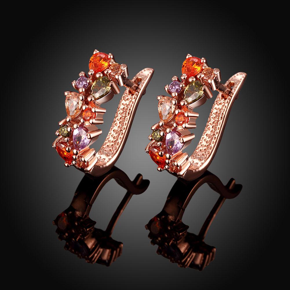 Multicolored Earring Vintage Zirconia Rose Gold Plated Custom Fine Jewelry Earrings 2024