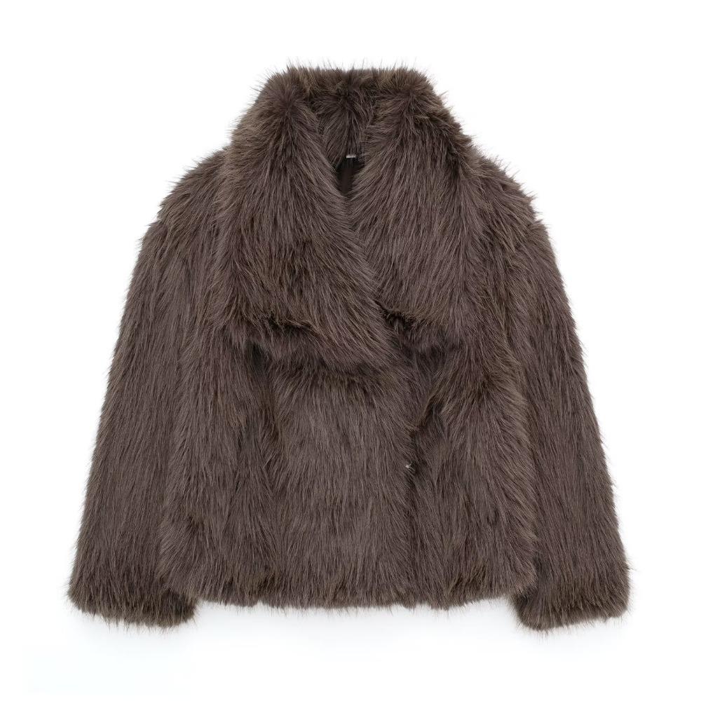 Autumn and Winter New Women's Clothing Fox Fur Black Coat Women's Fur Imitation Fur High-end Top