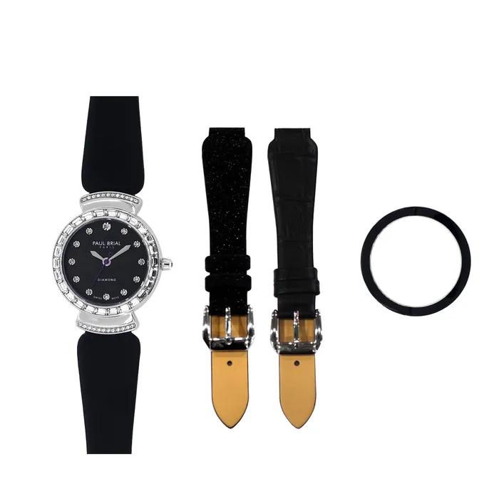 Diamond Lucea Leather Watch PB8029BK