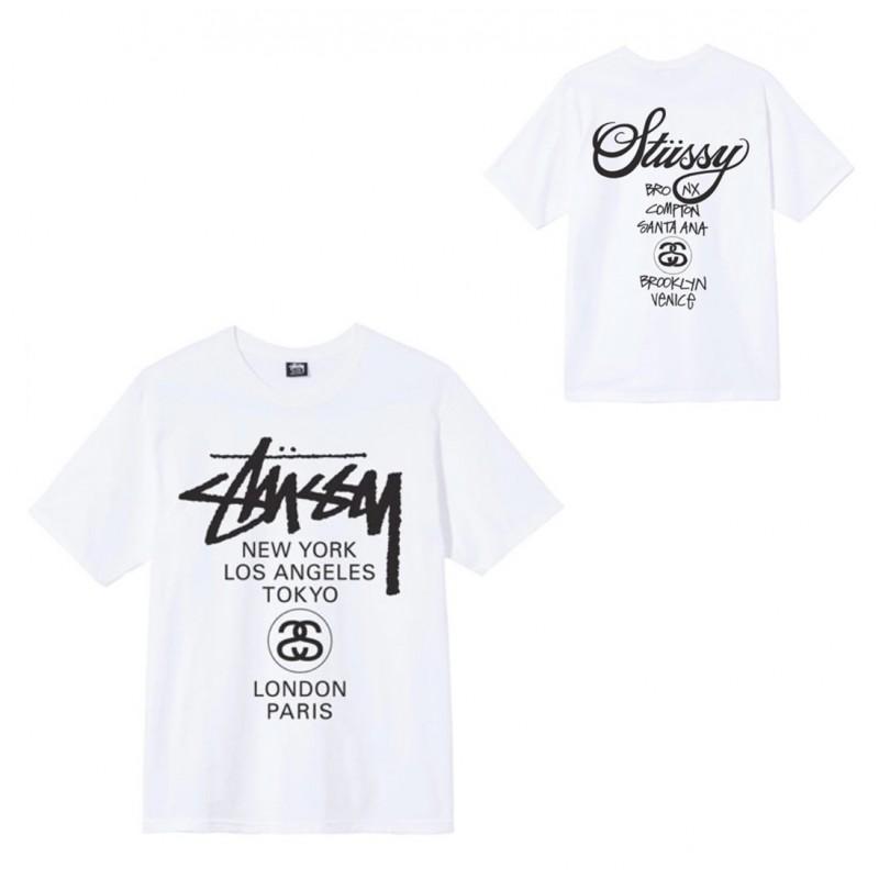 Pánské tričko s krátkým rukávem Volný střih Kulatý výstřih Potisk písmen Neformální Street Style Top pro páry