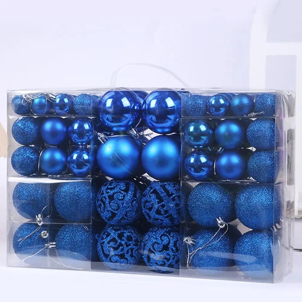 100PCS Fashion Plastic Christmas Ball Set 18 Colors 8cm Christmas Tree Balls Suspensable Xmas Baubles Showcase