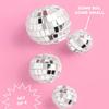 4pcs Disco Ball Cake Toppers, 3 Sizes Mini Silver Disco Balls for Bachelorette Party, 70s Space Cowboy Birthday Decor