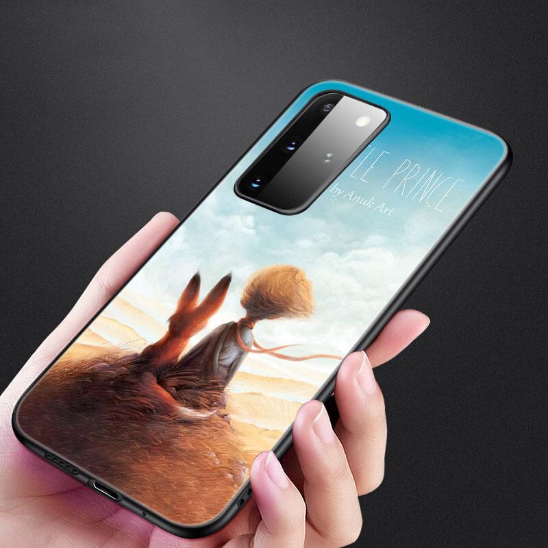 The Little Prince fox telefonfodral för Samsung Galaxy S20 S21 FE S10 Lite Note 20 10 Lite S8 S9 S10E S10 Plus Ultra Black Cover