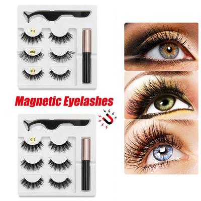 Magnetic False Eyelashes 3 Double Braids Beauty Eye Fashion Hand-painted Waterproof Eyeliner
