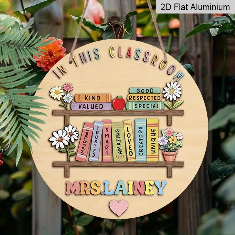 2D Flat, Retro-style, High-end Round Aluminum Wall Decorations In Various Sizes. Suitable for Teacher Appreciation Plaques, Both Indoors and