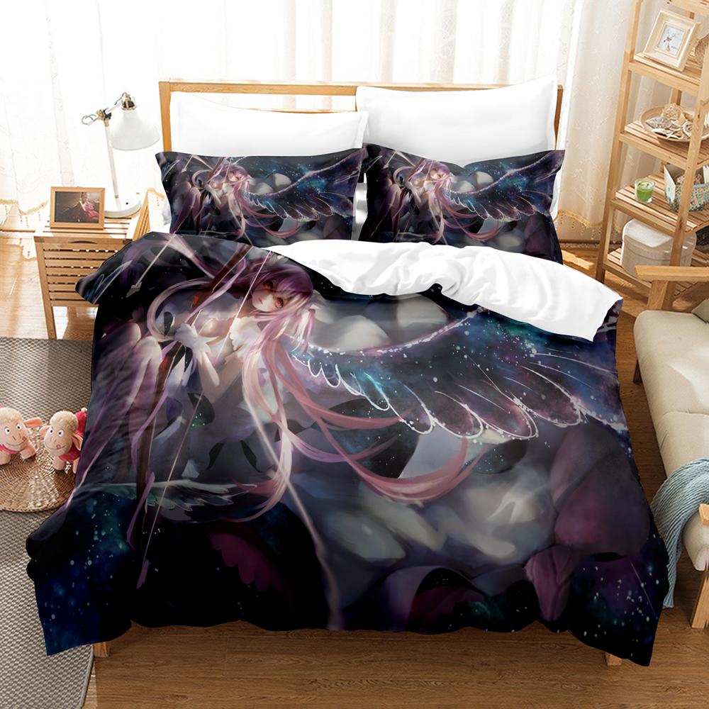 

Kawaii Puella Magi Madoka Magica Bedding Sets Duvet Cover Set With Pillowcase Twin Full Queen King Bedclothes Bed Linen EU single(135x200cm)