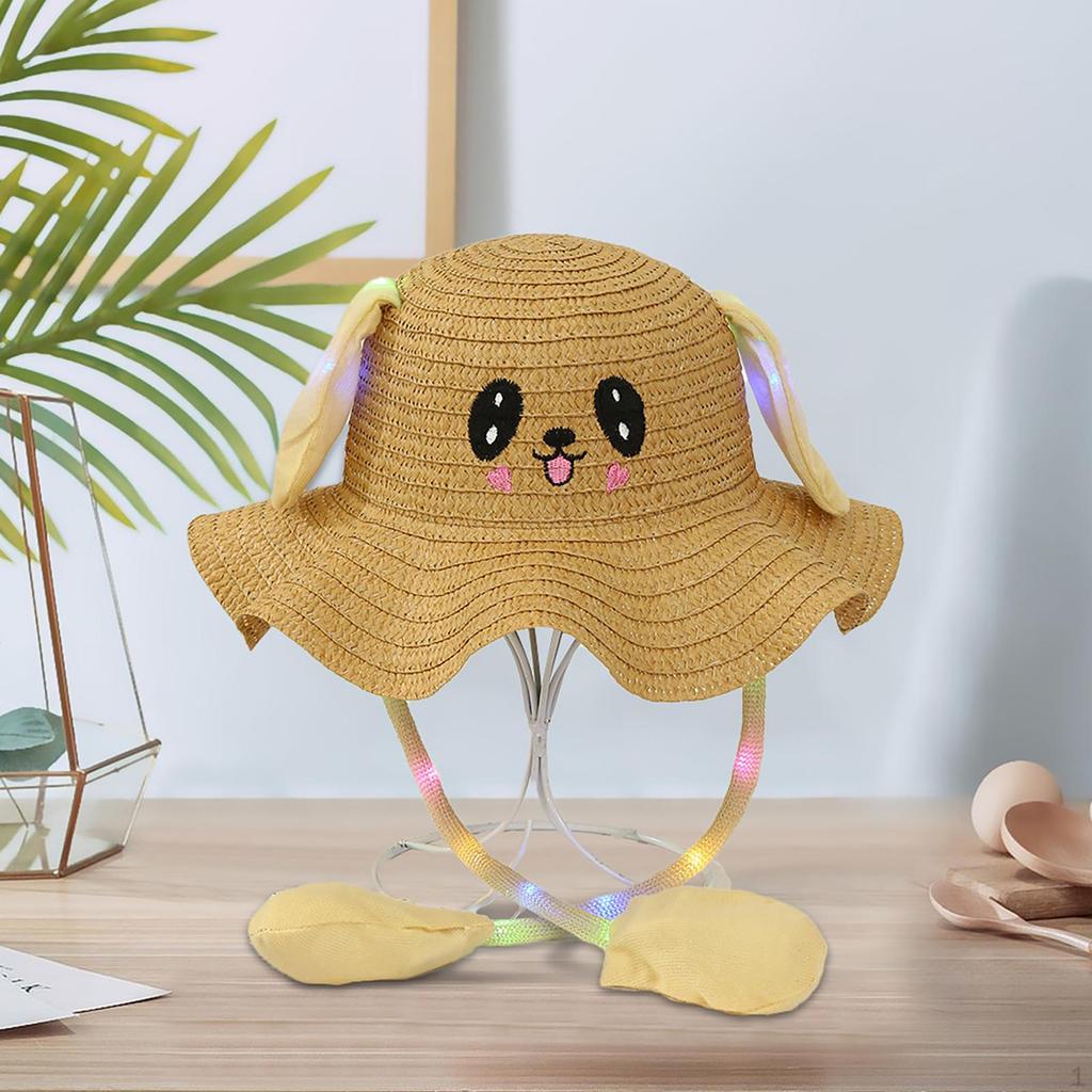Kids Bunny Hat Lighted Bucket Cap Fashion Sun for Outdoor Sports Vocation