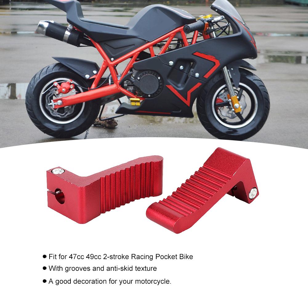 Red Mini Moto Racing Aluminum Alloy Footpeg Foot Rest Peg Footrest Pedal Fit for 47cc 49cc