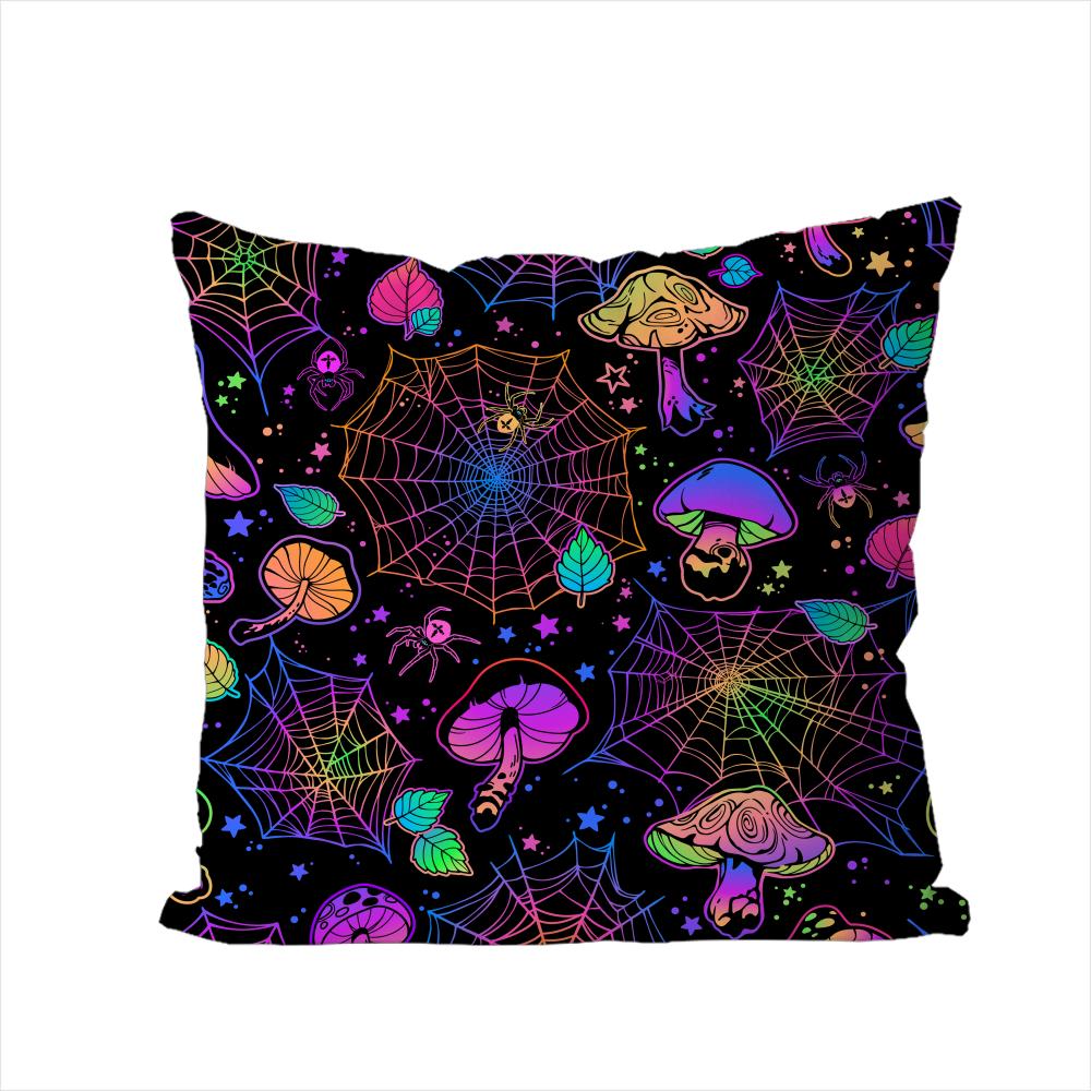 Neon Ghost Pillow Case For Car Sofa Decorative Home Doublesided Print Plush Square Throw Pillow Cushion Cover