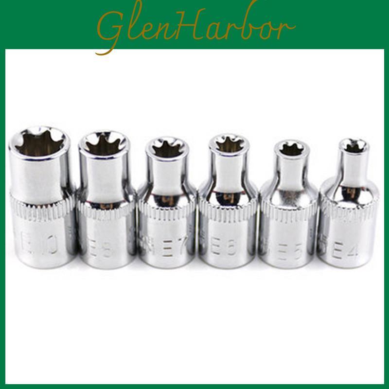 Steel Sockets E4 E5 Drive E6 E7 E8 E10 Supplies 6pcs Torx Star Hand Tools