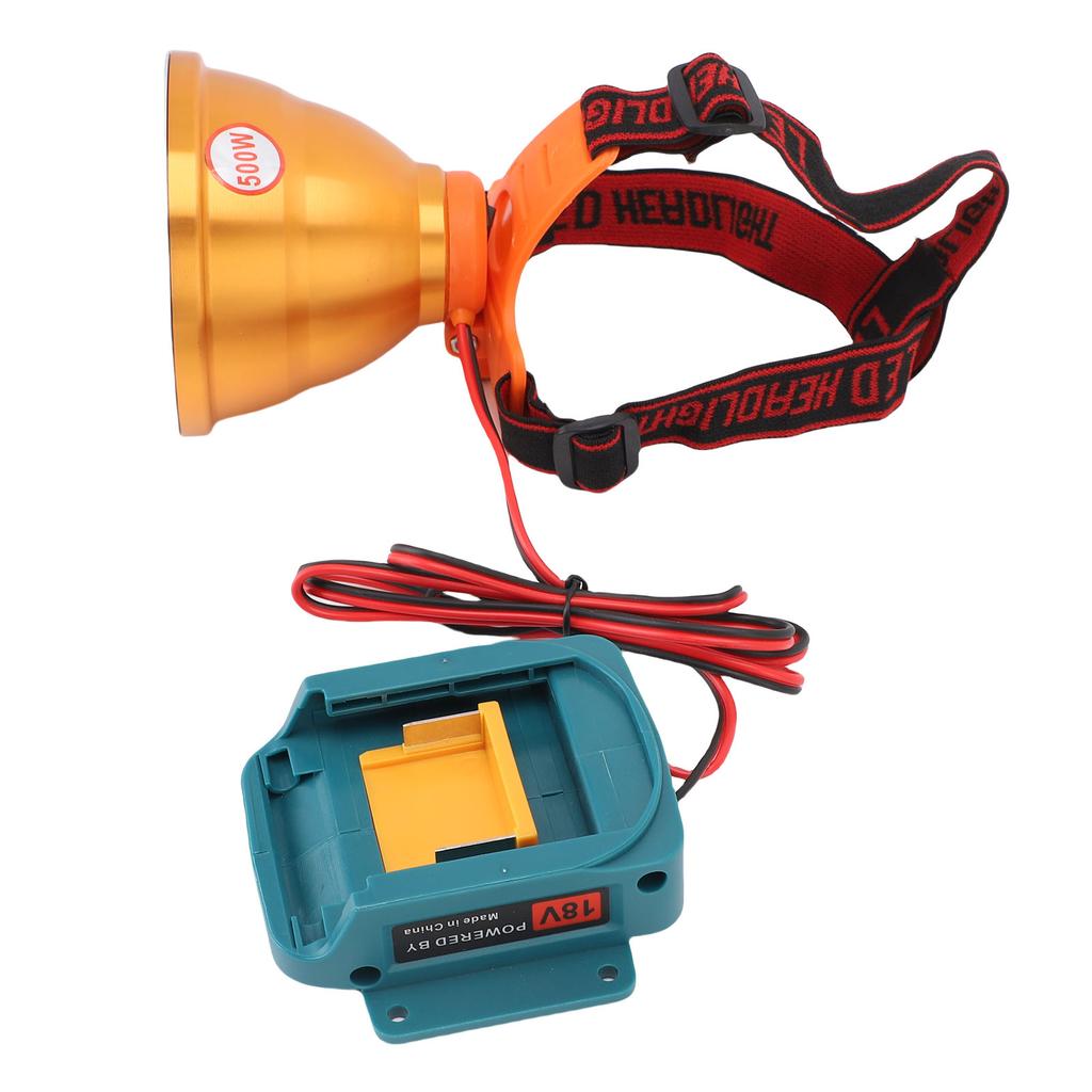 LED Headlamp Fit for BL1840 Battery Super Bright Spotlight Headlight 500W for Garden Outdoor Camping Fishing