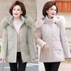 2026 Women's Stylish Slimming Fur Collar Down Jacket for Middle-Aged and Elderly