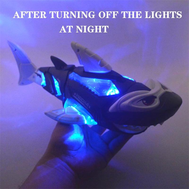 Electric Shark Robotic Toy With Led Lights & Sound Effects - Auto-Drive Crawling Fish, Plays Music Interactive Gift For Kids