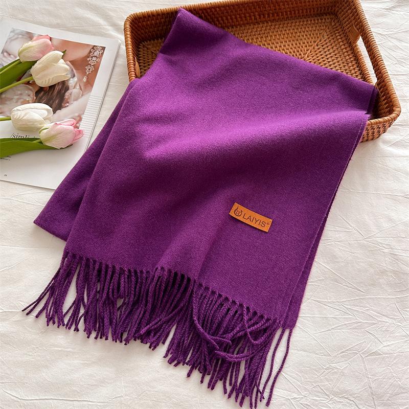 Autumn And Winter  Cashmere Scarf For Women, Solid Color Warm Shawl, Fashion Tassel Scarf, Versatile Scarf