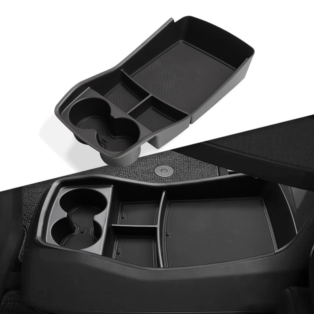 For Kia EV9 2025 2025 2025 Center Console Lower Storage Box Car Tray TPE Organizers Accessories Tidying Black