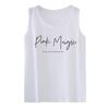Women's Summer 2024 Loose Fit Cotton Camisole - Sleeveless, Letter Print Top for Inner or Outer Wear