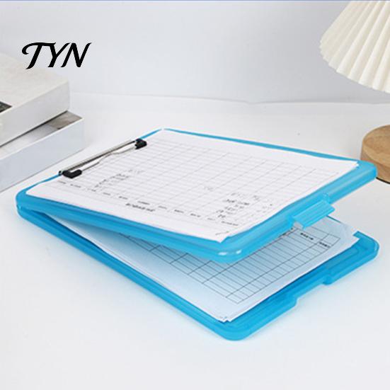 Portable File Folder Plastic Storage Clipboard, Letter Size Slimcase with Pen Holder, 200 Ergonomic Handle Clip Board Sheet Capacity, Durable Document
