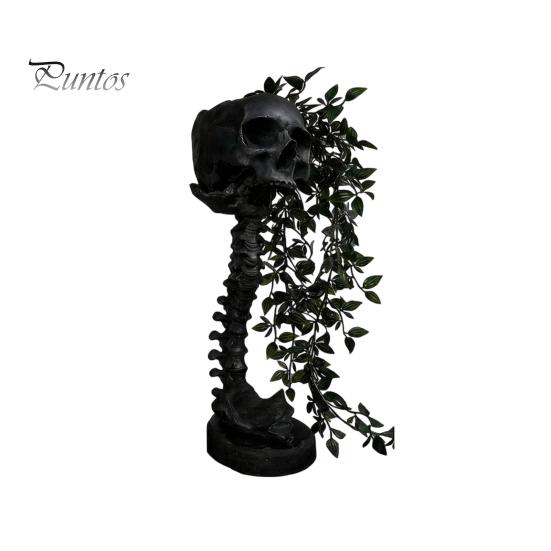 Alternative Home Gardening Pots Gothic Skull Planter for Succulents Pothos, Creative Skeleton Flower Pot with Dark Decor Living Room Spine Column,