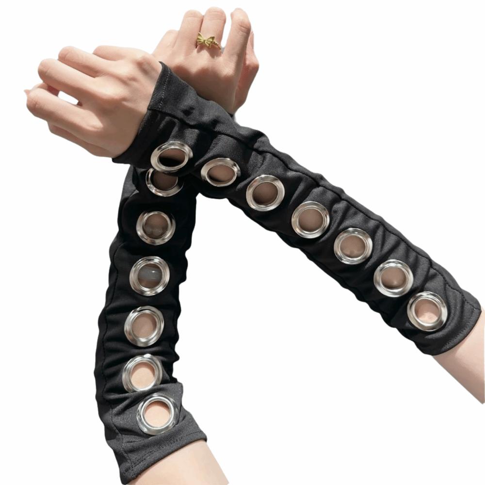 Gothic Fingerless Gloves Buckle Punk Style Sleeves New Street Dance Sleeves Motorcycle Riding