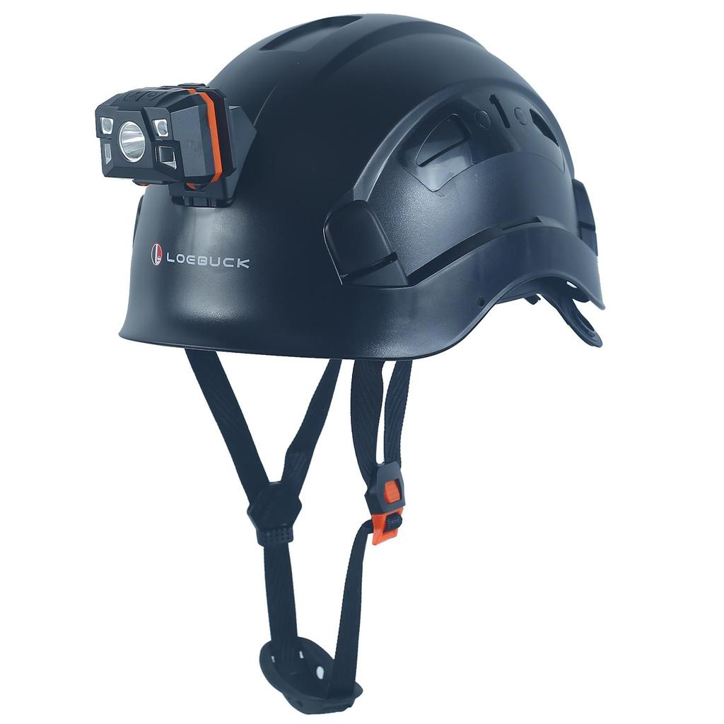 LOEBUCK Safety Helmet with Goggles & LED Headlight, Industrial Hard Hat for Construction Work 53-64cm