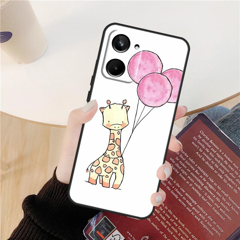 Cute Cartoon Animal Giraffe Case For Realme GT 6 6T 5 GT7 Pro 10 11 12 13 14 Pro Plus C53 C51 C21Y C25S C55 C67 C61 C75