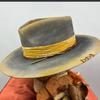 Hot Sale Pork Pie Top Hat Woolen Hat Ringed British Men's Ladies Jazz Hat