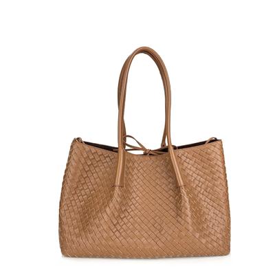 Geantă Mare din Piele Naturală pentru Femei Geantă Tote Geantă de Mână Fashion Tricotată Geantă din Piele de Vaci Geantă de Mână pentru Femei Geantă Messenger 2025 Nouă