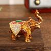 Elegant Elephant Jewelry Box With Rhinestone Decor Zinc Alloy Storage Organizer Rings Earrings In Gold White Orange