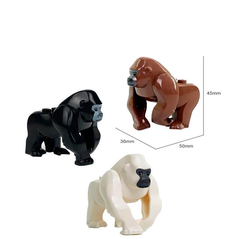 MOC Farm Zoo Animal Building Blocks Crocodile Shark Dolphin Chimpanzee Cow Leopard Educational Game Accessories Bricks Kids Toys