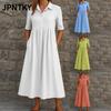 JPNTKY Moda Estiva Primavera Colore Unico Stampa Manica Corta Collo Polo Abiti Casual