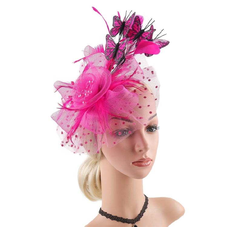 Mesh Derby Headpiece With Detachable Headbands Butterfly And Clip Design Hair Decors For Wedding Parties Bridal Event