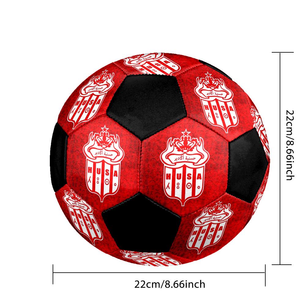 Hassania Agadir Indoor Soccer Ball Colorful All Ages Size 5 Machine Stitched PVC Competition Ready Durable High-Bounce