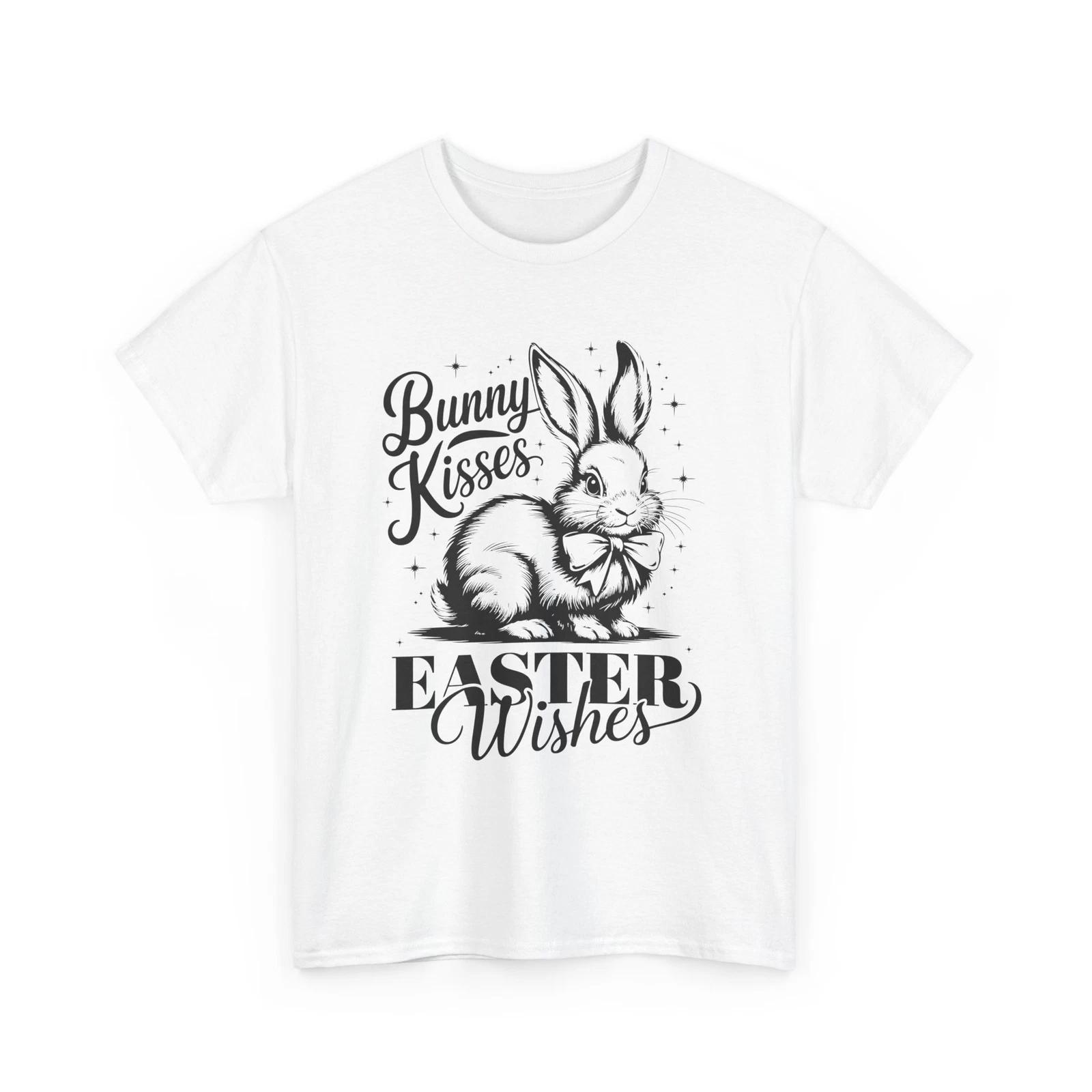 

Bunny kisses Easter wishes T-Shirt | Happy Vibes & Fresh Blooms Tee | S
